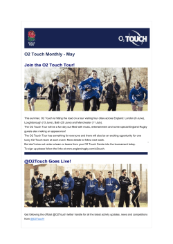O2 Touch Monthly - May Join the O2 Touch Tour! @O2Touch Goes