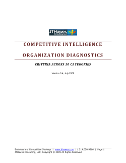 competitive intelligence organization diagnostics