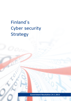 Finland&acute;s Cyber security Strategy