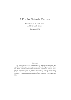 A Proof of Gelfand`s Theorem