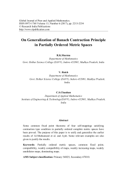 On Generalization of Banach Contraction Principle in Partially