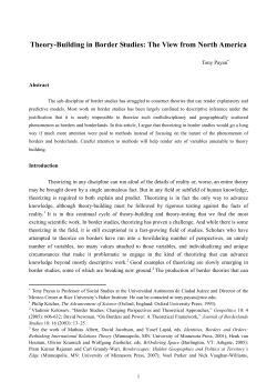 Theory-Building in Border Studies: The View from North America