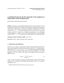 A pinching theorem for the first eigenvalue of the Laplacian on