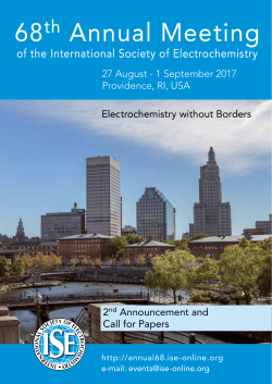 68th Annual Meeting - International Society of Electrochemistry