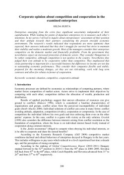 Corporate opinion about competition and cooperation in the