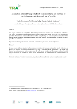 Evaluation of road transport effect on atmospheric air