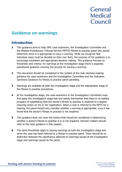 Guidance on warnings