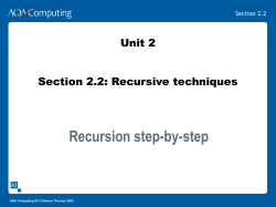 2.2 Presentation Recursive Techniques