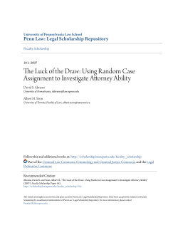 The Luck of the Draw: Using Random Case Assignment to