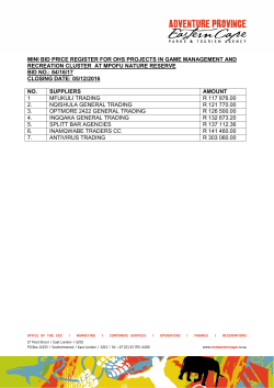 Bids Recieved 84 16 17 &ndash; OHS projects in game management and
