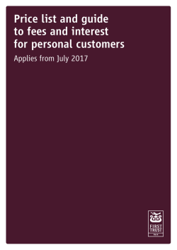 Price list and guide to fees and interest for