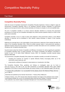 Competitive Neutrality Policy - Sport and Recreation Victoria