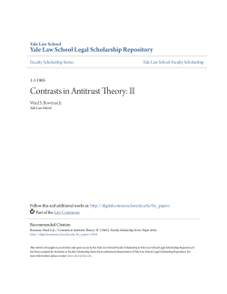 Contrasts in Antitrust Theory: II - Yale Law School Legal Scholarship