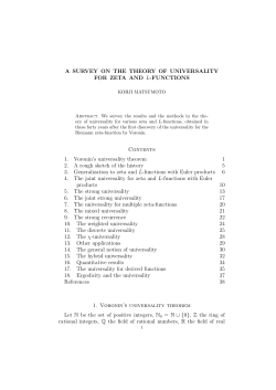 A SURVEY ON THE THEORY OF UNIVERSALITY FOR ZETA AND L