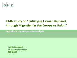 EMN study on &ldquo;Satisfying Labour Demand through Migration in the