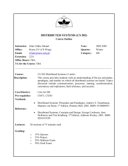CS 582 Distributed Systems