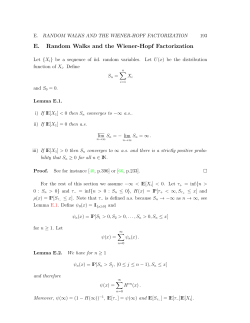 E. Random Walks and the Wiener