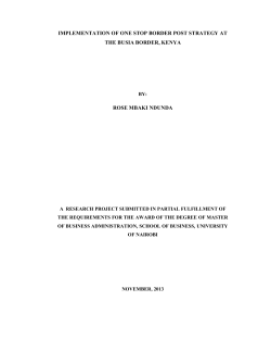 implementation of one stop border post strategy at the busia border