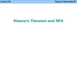 Theory of Automata:08 Kleene`s Theorem and NFA Lecture 05