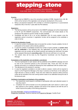 Rules for the functionning