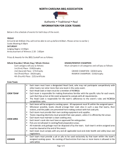 NORTH CAROLINA BBQ ASSOCIATION Authentic • Traditional