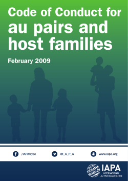 Code of Conduct for - International au pair association