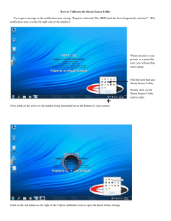 How to Calibrate the Shock Sensor Utility If you get a message in the