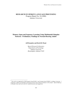 Indiana University Memory Span and Sequence Learning Using
