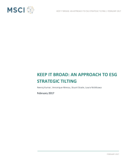 Keep it Broad: An Approach to ESG Strategic Tilting
