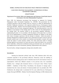 model and practice of strategic policy process in indonesia