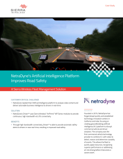 NetraDyne`s Artificial Intelligence Platform Improves Road Safety