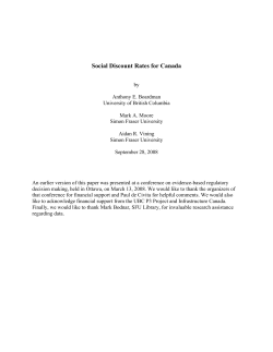 Social Discount Rates for Canada - John Deutsch Institute for the