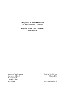 Uniqueness of Radial Solutions for the Fractional Laplacian