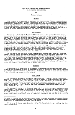 EQUILIBRIUM CONDITION AND SEDIMENT TRANSPORT IN AN