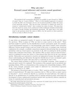 Why ask why? Forward causal inference and reverse causal