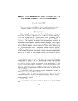 identity and market for loyalties theories: the case for free