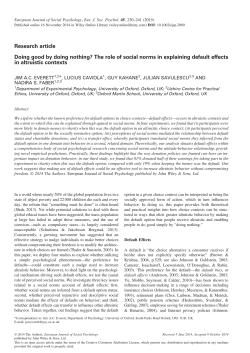 The role of social norms in explaining default effects in altruistic