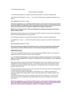 To All Parliamentary Clerks, ROUND ROBIN GUIDANCE 1) The