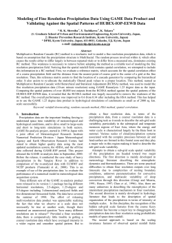 Modeling of Fine Resolution Precipitation Data Using GAME Data