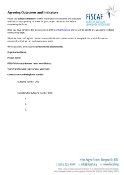 FiSCAF Outcomes and Indicators