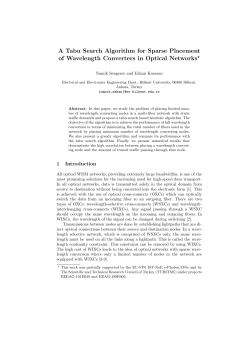 A Tabu Search Algorithm for Sparse Placement of Wavelength