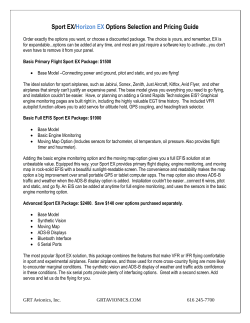 Sport EX/Horizon EX Options Selection and Pricing