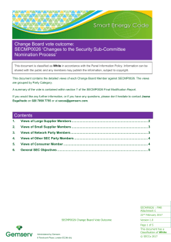Contents Change Board vote outcome: SECMP0026
