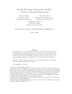 Smooth Transition Autoregressive Models