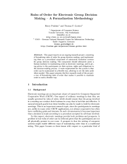 Rules of Order for Electronic Group Decision Making