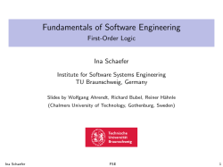 Fundamentals of Software Engineering - First