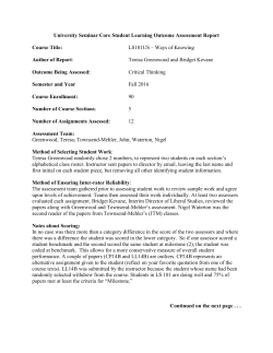 University Seminar Core Student Learning Outcome Assessment