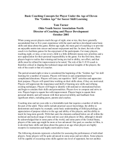 Basic Coaching Concepts for Player Under the Age of Eleven