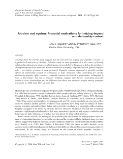 Altruism and egoism: prosocial motivations for helping depend on