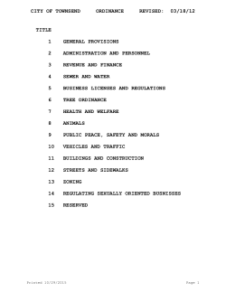 city of townsend ordinances revised: 03/18